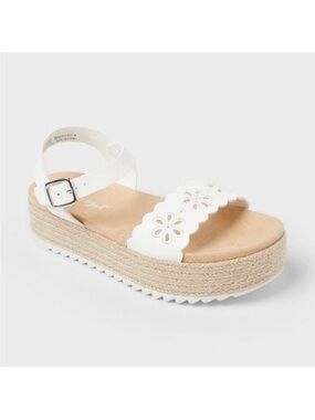 NWT Girls Floral Cutout Espadrille Platform Sandal